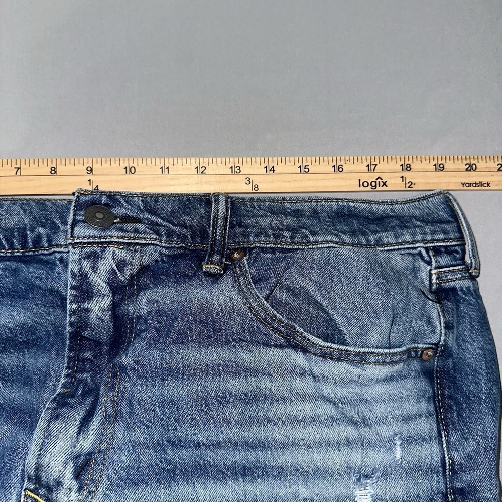 American Eagle Jeans Straight Blue Distressed Stretch Men's (Fits 38x29) - Picture 7 of 9